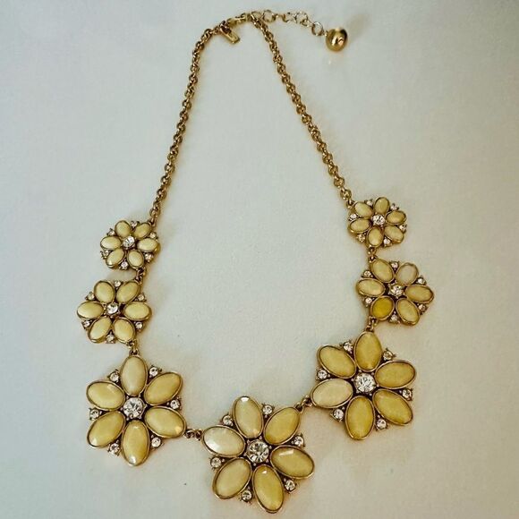 kate spade Jewelry - Kate Spade gold with floral jewels statement necklace.